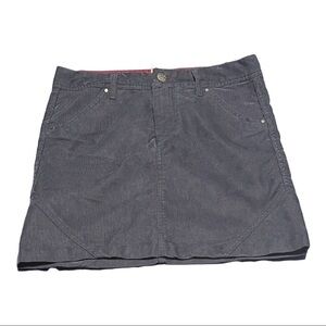 Horny Toad The Coriander Skirt Blue Steel Zipper Fly Pocket Corduroy Mini Sz 4